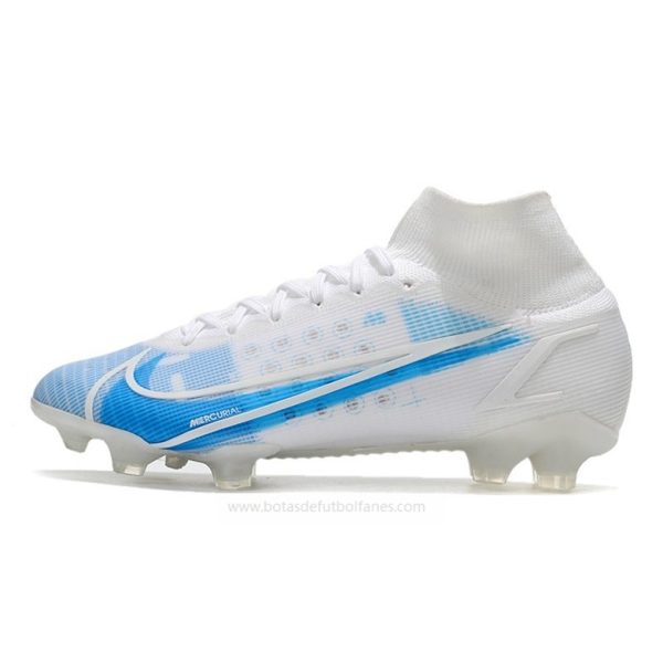 Nike Mercurial Superfly VIII Elite DF FG Blanco Azul